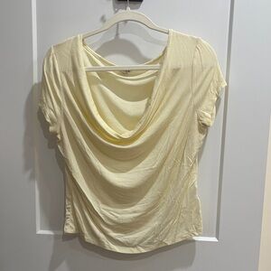 Elegant Cream Drape Neck Top